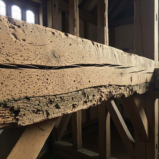 Houtbehandeling van balken